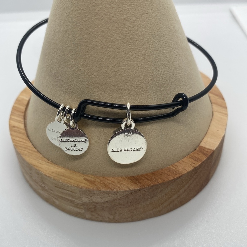 Alex and Ani ☯️Yin Yang☯️ Shiny Silver Charm Bangle Bracelet/Like New - Picture 7 of 7